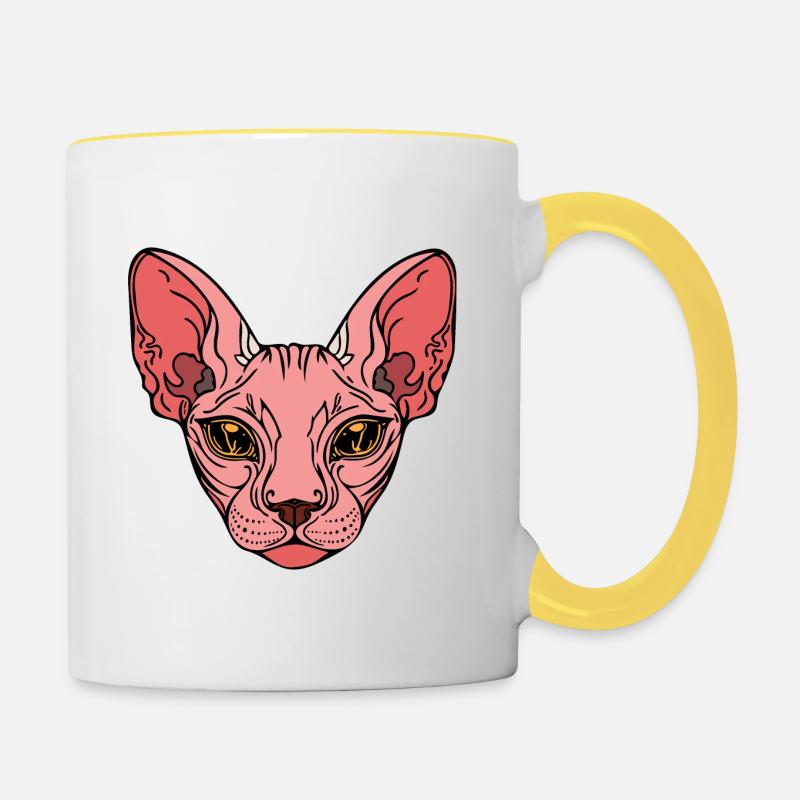 Sphinx Cat - Mug contrasté - blanc/jaune