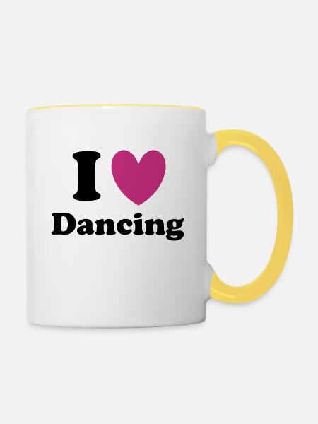 Dancing - Tasse zweifarbig - Weiß/Gelb