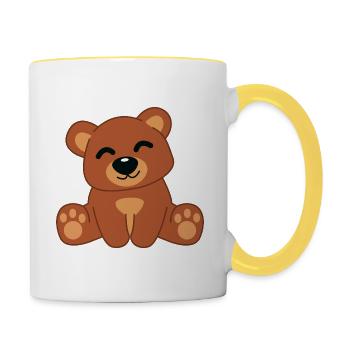 Teddy Bear Teddy Bear Babyteddy Cuddly Bear Comic - Contrasting Mug - white/yellow - Right