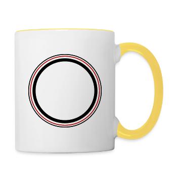 Symbole de cercle - Mug contrasté - blanc/jaune - Droite