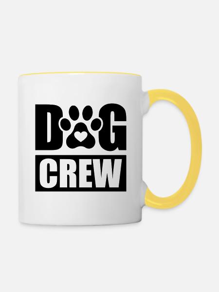 Dog Crew - Tasse zweifarbig - Weiß/Gelb