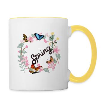 Spring T-Shirt - Contrasting Mug - white/yellow - Right