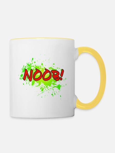 NOOB! - Tasse zweifarbig - Weiß/Gelb