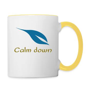 Calm down - Contrasting Mug - white/yellow - Right