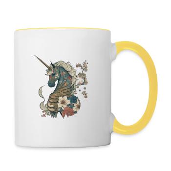 unicorn#01 - Tasse zweifarbig - Weiß/Gelb - Rechts
