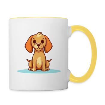 Conception de chien mignon pour les propriétaires de chiens - Mug contrasté - blanc/jaune - Droite