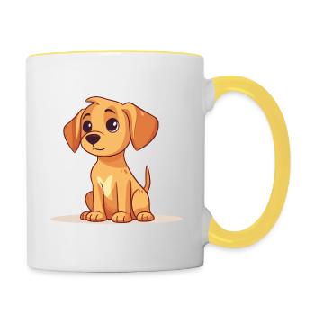 Conception de chien mignon pour les propriétaires de chiens - Mug contrasté - blanc/jaune - Droite
