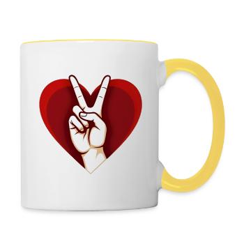 Peace of my heart - Contrasting Mug - white/yellow - Right