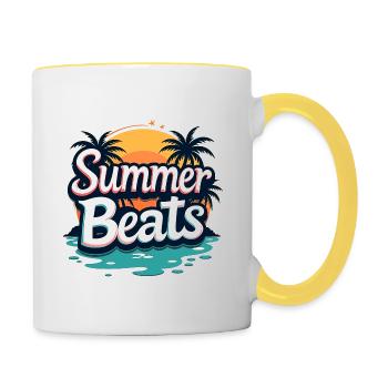 Summer Beats, the Sound of Summer, Chill Feeling - Contrasting Mug - white/yellow - Right
