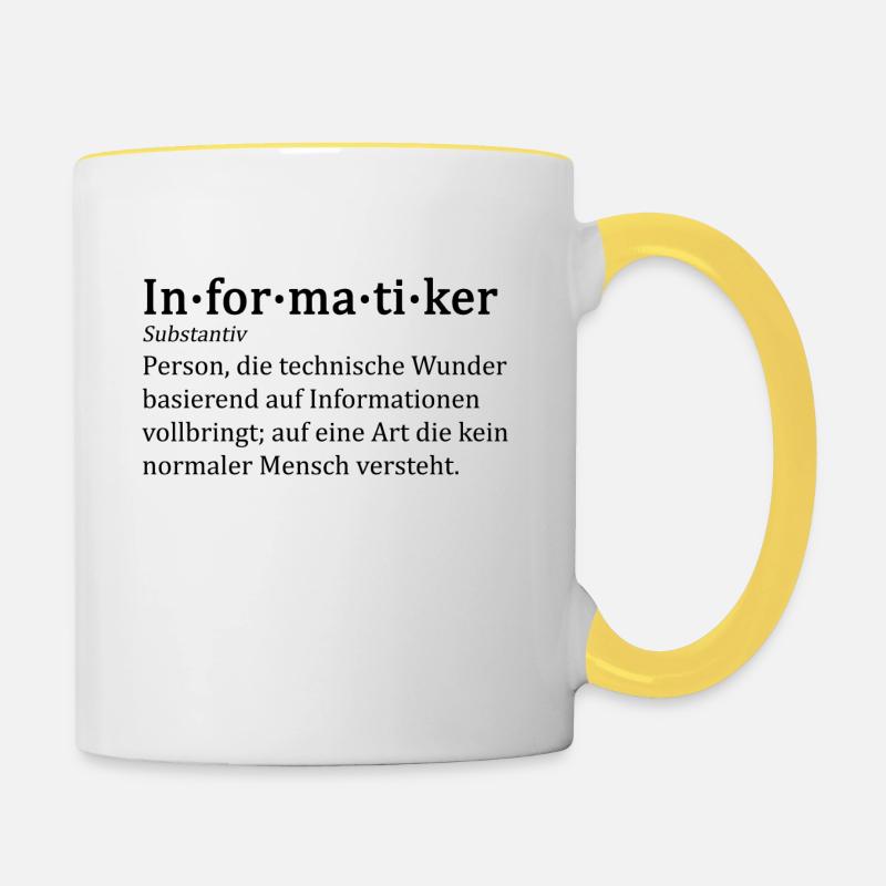 Informatiker - Tasse zweifarbig - Weiß/Gelb