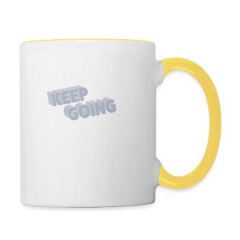 Saying motivation keep going gift illustration - Contrasting Mug - white/yellow - Right