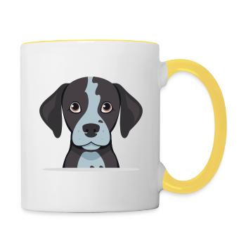 Conception de chien mignon pour les propriétaires de chiens - Mug contrasté - blanc/jaune - Droite