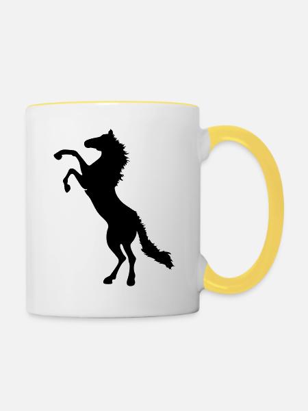 horse - Tasse zweifarbig - Weiß/Gelb