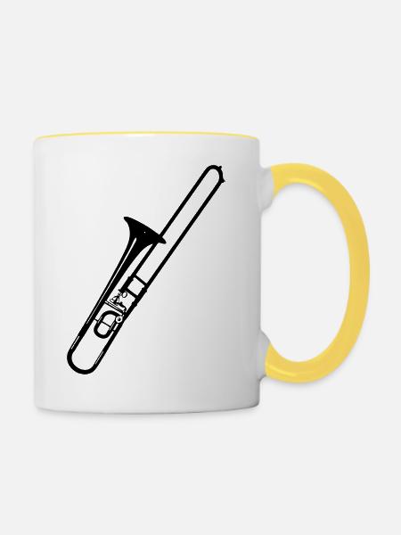 Posaune - Tasse zweifarbig - Weiß/Gelb
