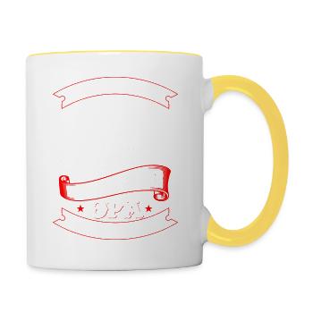 Biker Opa Motorrad fahren - Tasse zweifarbig - Weiß/Gelb - Rechts