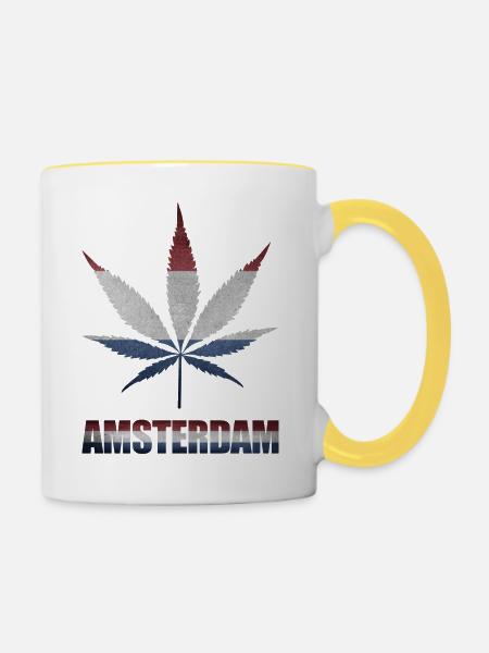 Amsterdam - Tasse zweifarbig - Weiß/Gelb