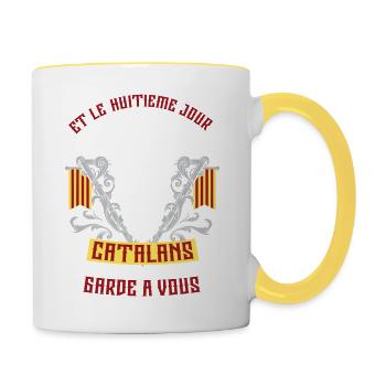 Catalans-8eme-Jour - Mug contrasté - blanc/jaune - Droite