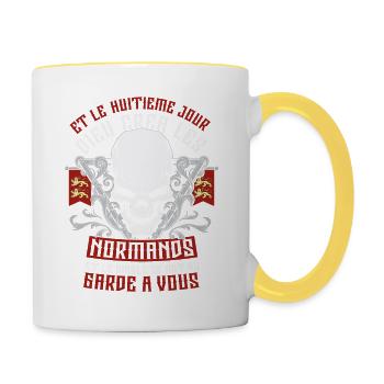 Normands 8eme Jour - Mug contrasté - blanc/jaune - Droite