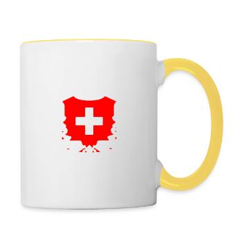 La Svizzera - Il mio paese - La mia patria - Tasse zweifarbig - Weiß/Gelb - Rechts