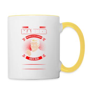 Schornsteinfeger - Beste Männer - Tasse zweifarbig - Weiß/Gelb - Rechts