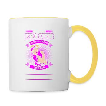 Malerin - Beste Frauen - Tasse zweifarbig - Weiß/Gelb - Rechts