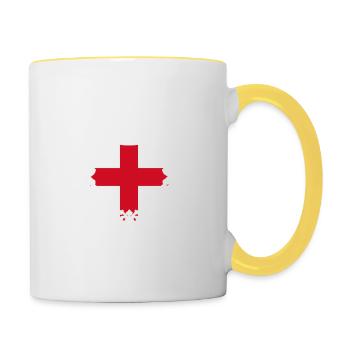 England - My country - My home - Mug contrasté - blanc/jaune - Droite