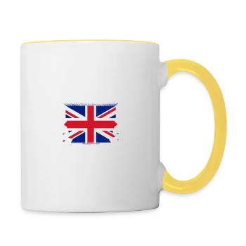 United Kingdom - My country - My home - Mug contrasté - blanc/jaune - Droite