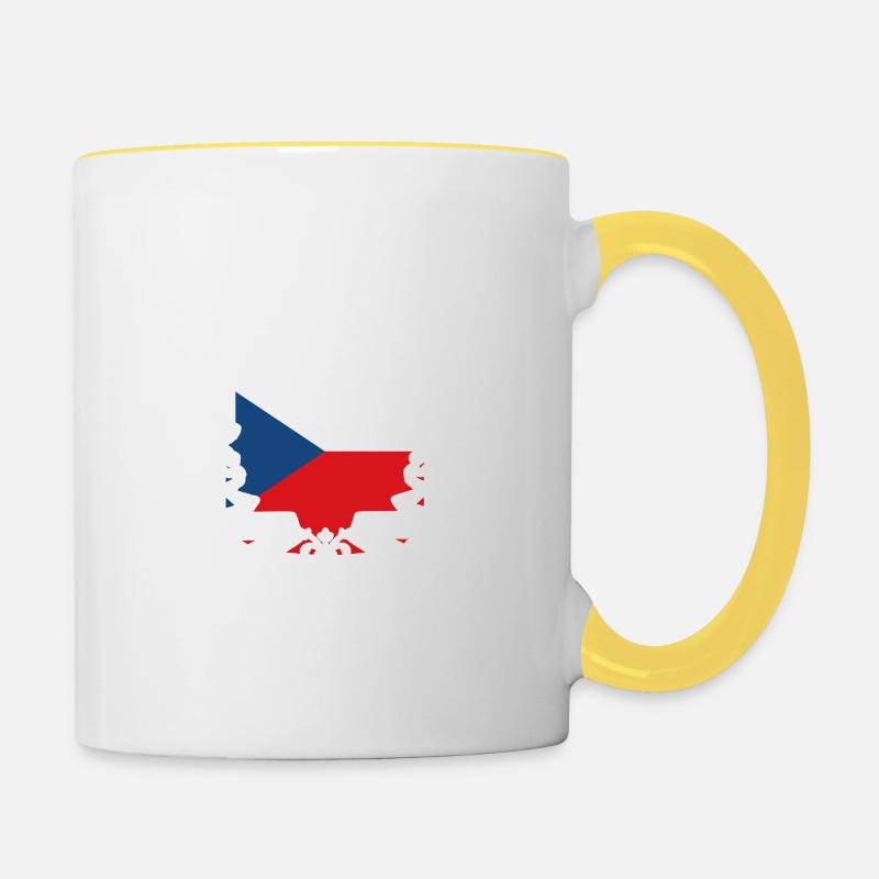 Česká republika - Czech republic - Tschechien - Mug contrasté - blanc/jaune