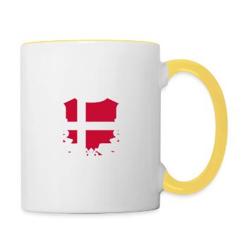 Danmark - Denmark - Dänemark - Mug contrasté - blanc/jaune - Droite