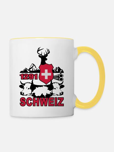 Schweiz 1291 - Tasse zweifarbig - Weiß/Gelb
