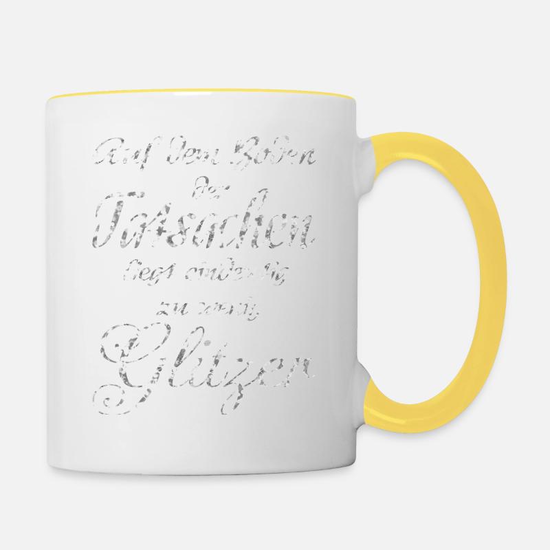 Glitzer - Tasse zweifarbig - Weiß/Gelb