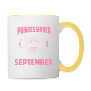 Septembre - anniversaire - princesse 3 - Mug contrasté - blanc/jaune - Droite