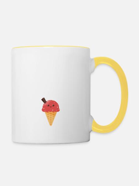 LEGALIZE HIMBEER EIS - Tasse zweifarbig - Weiß/Gelb