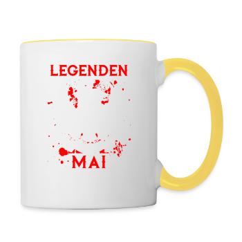 May - legend - birthday - DE - Contrasting Mug - white/yellow - Right