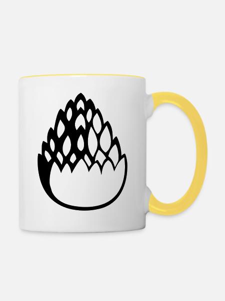 zirbel2 - Tasse zweifarbig - Weiß/Gelb