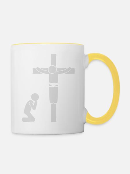 Christentum Collection - Tasse zweifarbig - Weiß/Gelb