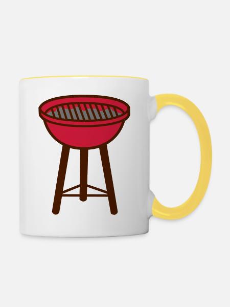 Grill - Tasse zweifarbig - Weiß/Gelb