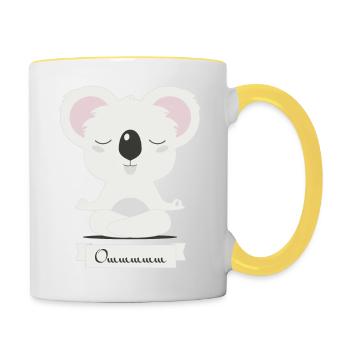 Yoga Koala - Mug contrasté - blanc/jaune - Droite