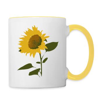 Sonnenblume - Tasse zweifarbig - Weiß/Gelb - Rechts