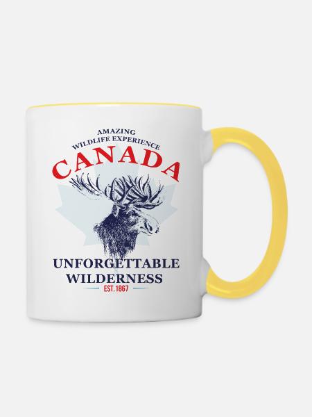 CANADA - MOOSE - Tasse zweifarbig - Weiß/Gelb