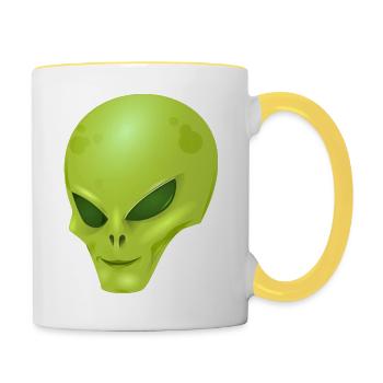 Jok le martien - Mug contrasté - blanc/jaune - Droite