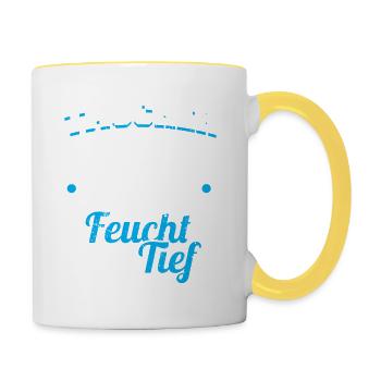 Lustiges Taucher Tauchen Shirt Taucher Lieben Es - Tasse zweifarbig - Weiß/Gelb - Rechts