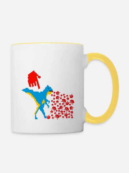 Pixel - Tasse zweifarbig - Weiß/Gelb