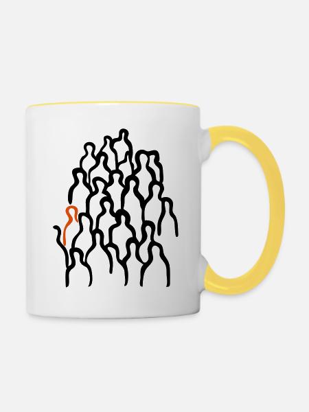 Protestieren - Tasse zweifarbig - Weiß/Gelb