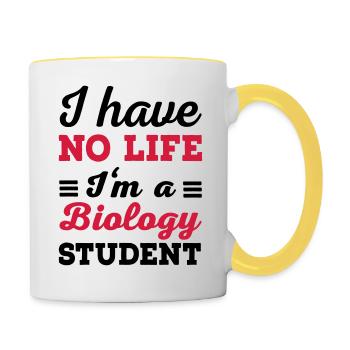 Étudiant en biologie - Mug contrasté - blanc/jaune - Droite