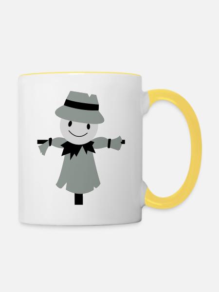 vogelscheuche - Tasse zweifarbig - Weiß/Gelb