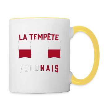 Tempête Polonais - Mug contrasté - blanc/jaune - Droite