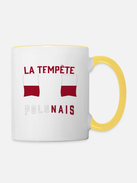 Tempête Polonais - Mug contrasté - blanc/jaune