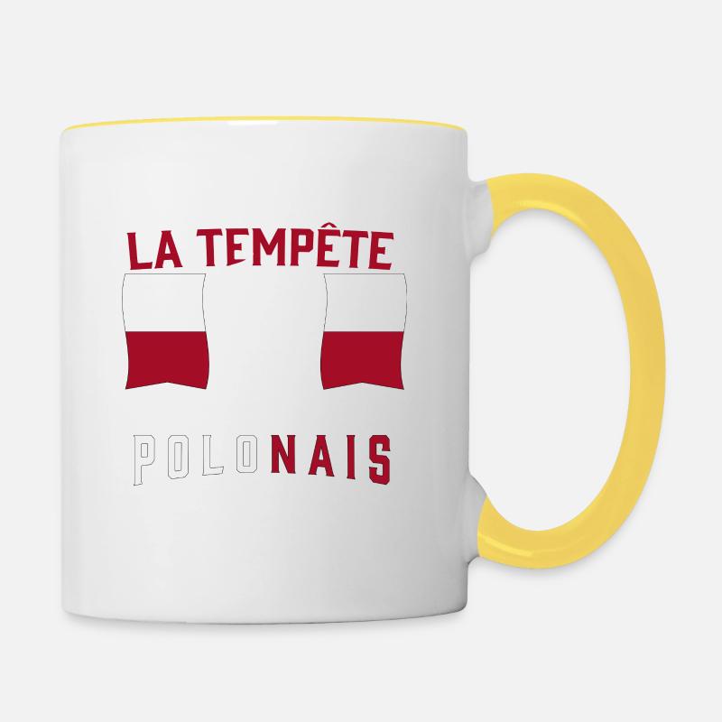 Tempête Polonais - Mug contrasté - blanc/jaune