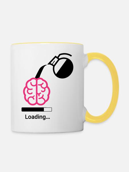 Kaffee Ladestatus - Tasse zweifarbig - Weiß/Gelb